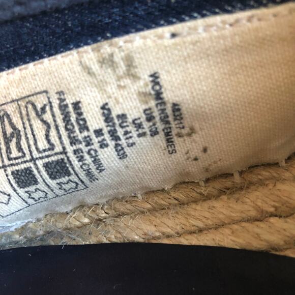 Lands' End Women's 10 Denim Chambray Slip On Espadrille Flat Shoe - Picture 4 of 8